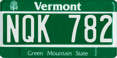 VT license plate NQK782