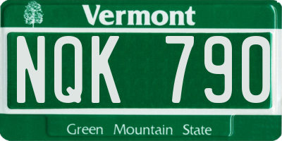 VT license plate NQK790