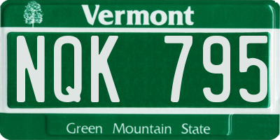 VT license plate NQK795