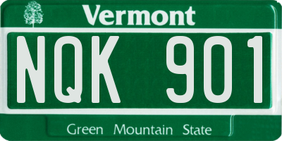 VT license plate NQK901