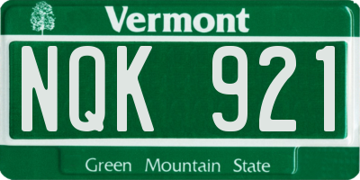 VT license plate NQK921