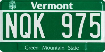 VT license plate NQK975