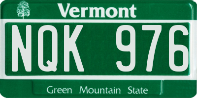 VT license plate NQK976