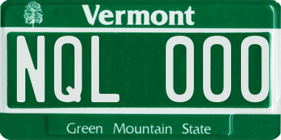 VT license plate NQL000
