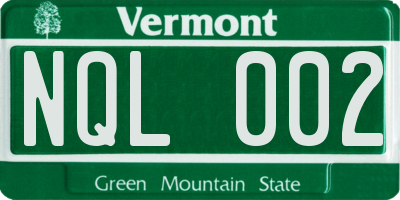 VT license plate NQL002