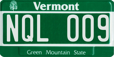 VT license plate NQL009