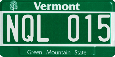 VT license plate NQL015