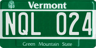 VT license plate NQL024