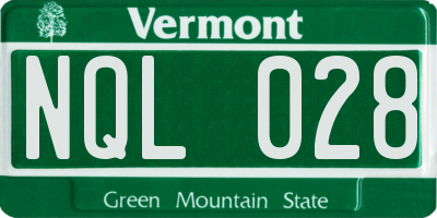 VT license plate NQL028
