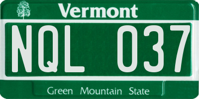 VT license plate NQL037