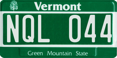 VT license plate NQL044
