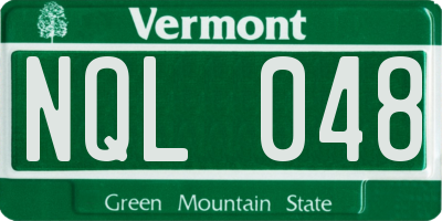 VT license plate NQL048