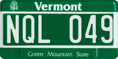 VT license plate NQL049