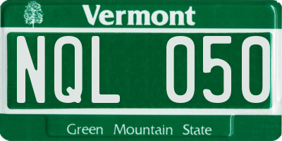 VT license plate NQL050