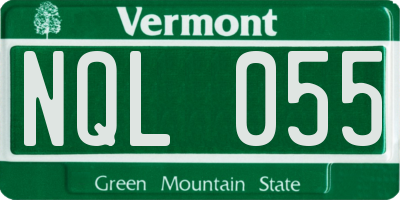 VT license plate NQL055
