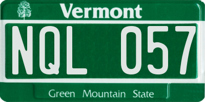 VT license plate NQL057