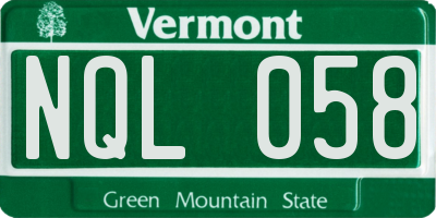 VT license plate NQL058