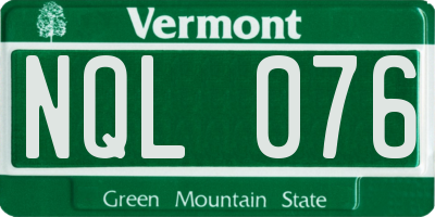 VT license plate NQL076