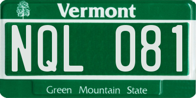 VT license plate NQL081
