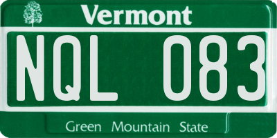VT license plate NQL083