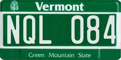 VT license plate NQL084