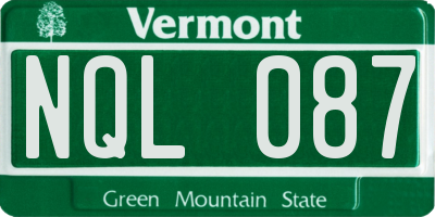 VT license plate NQL087