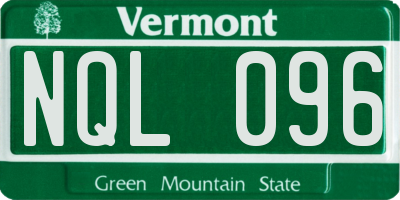 VT license plate NQL096