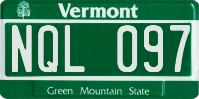 VT license plate NQL097