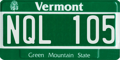 VT license plate NQL105