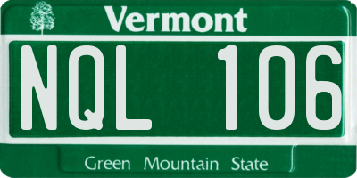 VT license plate NQL106