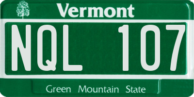 VT license plate NQL107