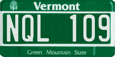 VT license plate NQL109