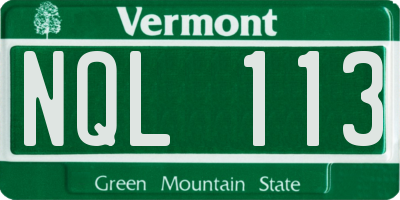 VT license plate NQL113