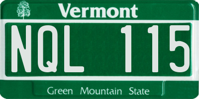 VT license plate NQL115