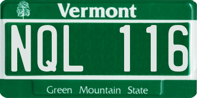 VT license plate NQL116