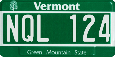 VT license plate NQL124
