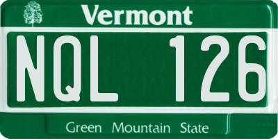 VT license plate NQL126