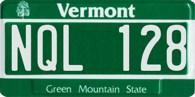 VT license plate NQL128