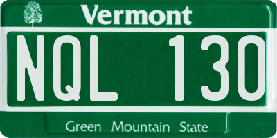 VT license plate NQL130