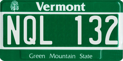 VT license plate NQL132