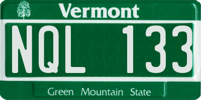 VT license plate NQL133