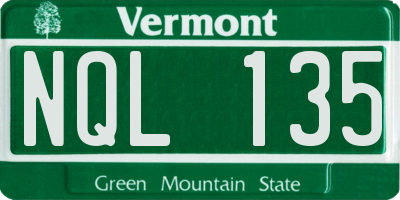 VT license plate NQL135