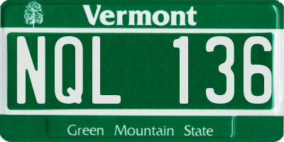 VT license plate NQL136
