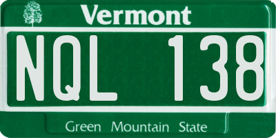 VT license plate NQL138