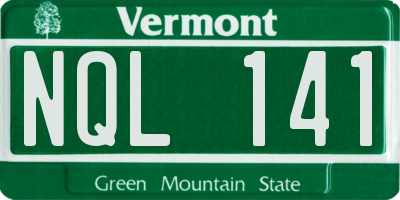 VT license plate NQL141
