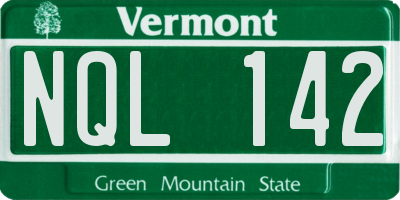 VT license plate NQL142