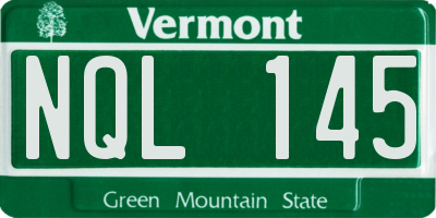 VT license plate NQL145