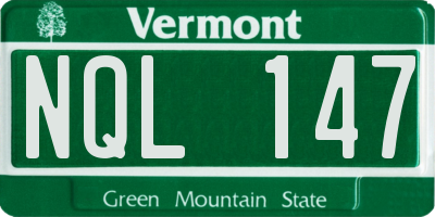 VT license plate NQL147