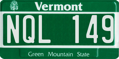 VT license plate NQL149