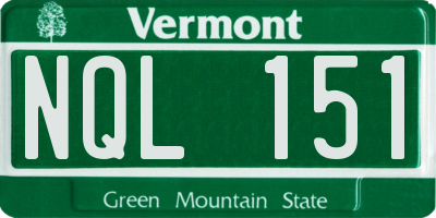 VT license plate NQL151